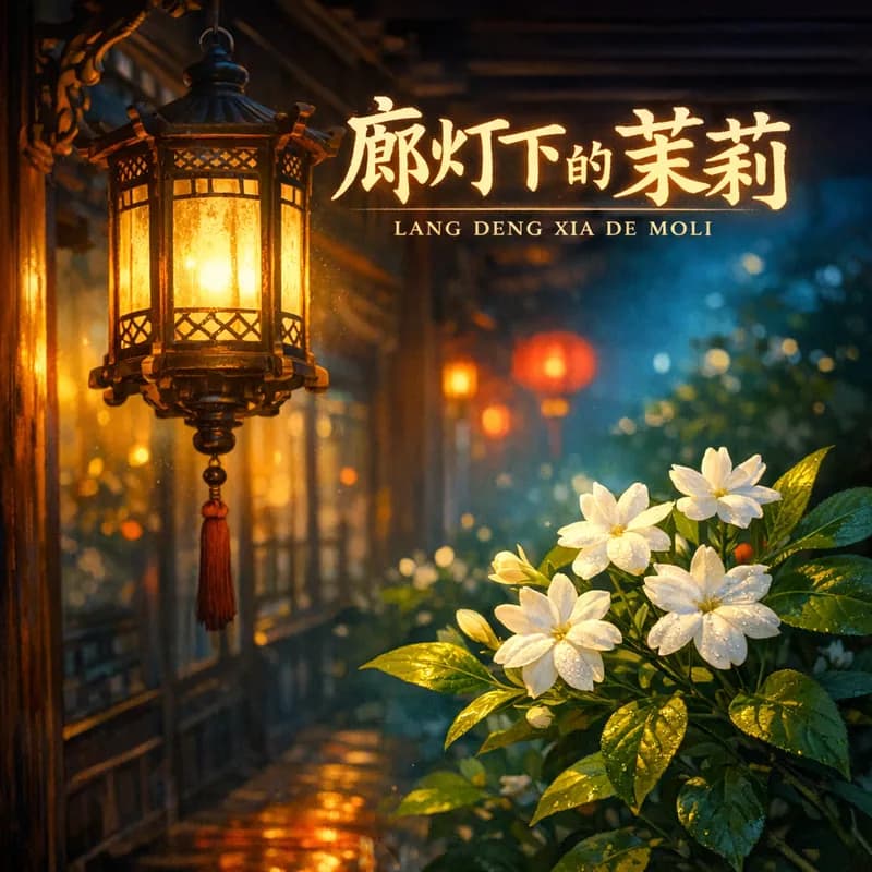 廊灯下的茉莉