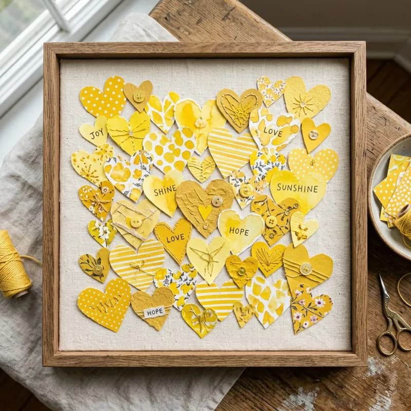 Yellow Paper Hearts